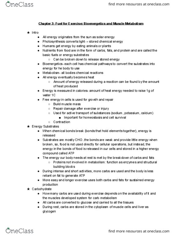 KINS 2203 Chapter Notes - Chapter 2: Eating Animals, Glycogen, Intramuscular Injection thumbnail