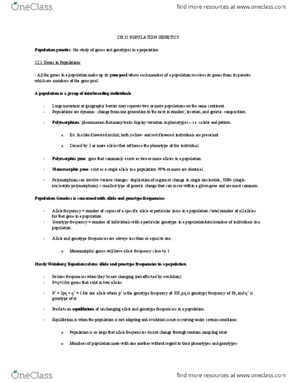 BIOL 103 Chapter Notes -Assortative Mating, Gene Flow, Inbreeding Depression thumbnail