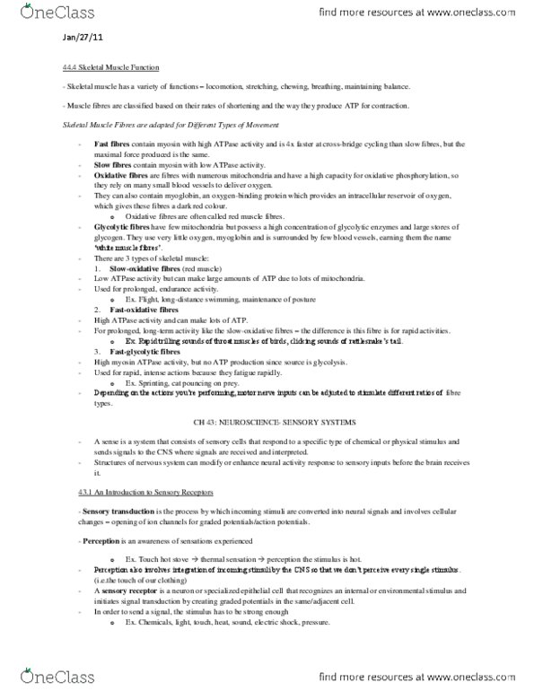 BIOL 103 Chapter Notes - Chapter 43: Nociceptor, Electromagnetic Spectrum, Thermoreceptor thumbnail