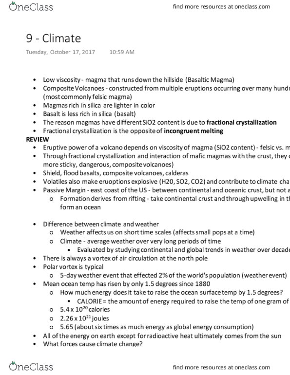 EARTH 101 Lecture Notes - Lecture 9: Continental Crust, Polar Vortex, Oceanic Crust thumbnail