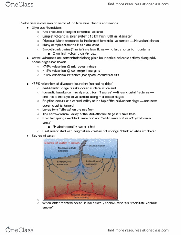 GEOL 1121 Lecture Notes - Lecture 6: Olympus Mons, Hydrothermal Vent, Divergent Boundary thumbnail