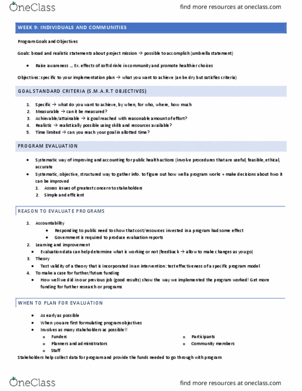 HSCI 312 Lecture Notes - Lecture 8: S.M.A.R.T., Test Validity, Logic Model thumbnail