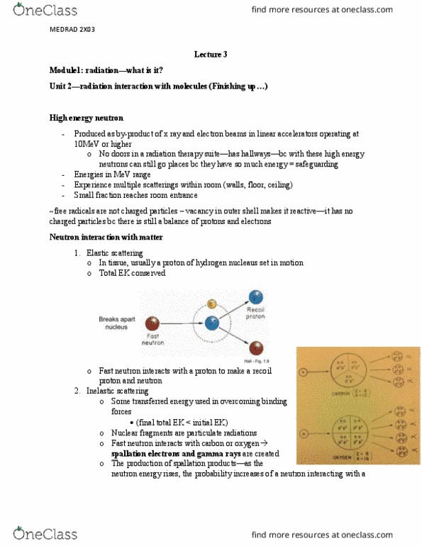 MEDRADSC 2X03 Lecture Notes - Lecture 3: Inelastic Scattering, Elastic Scattering, Radiation Therapy thumbnail