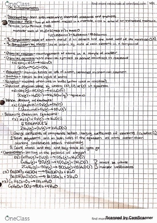 CHE 201 Lecture 4: CHE 201- Class Notes 1.31 thumbnail