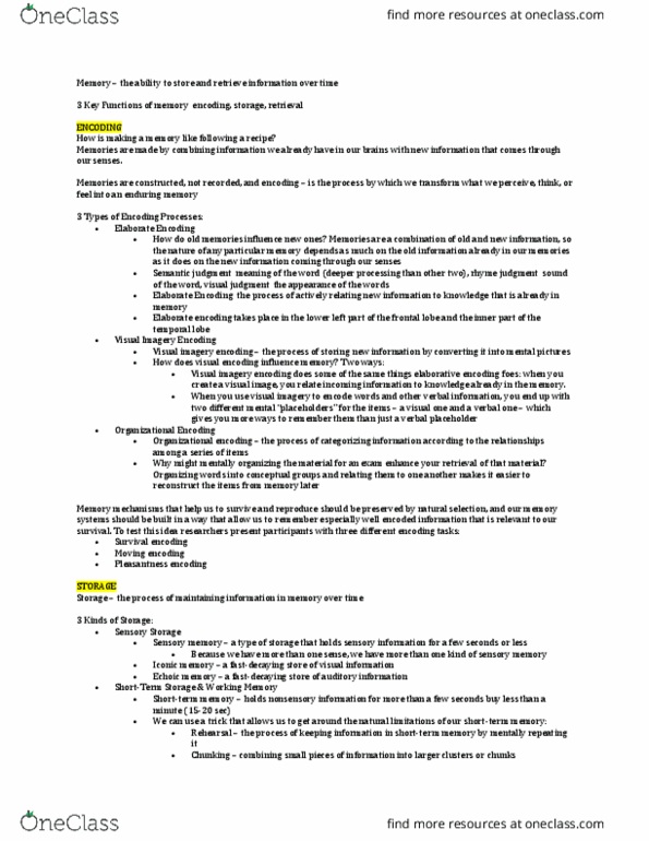 PSYA01H3 Chapter Notes - Chapter 6.1: Echoic Memory, Sensory Memory, Iconic Memory thumbnail