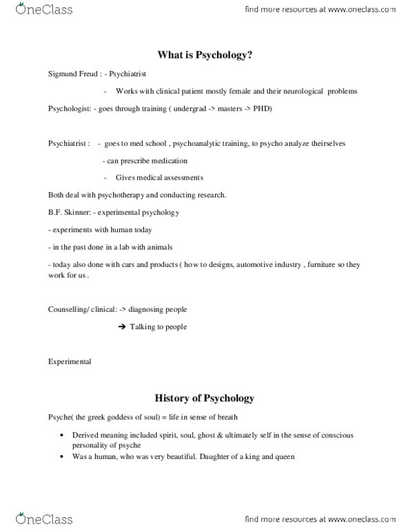 PSYC 1010 Lecture Notes - Spiritualism, Masturbation, Christian Mortalism thumbnail