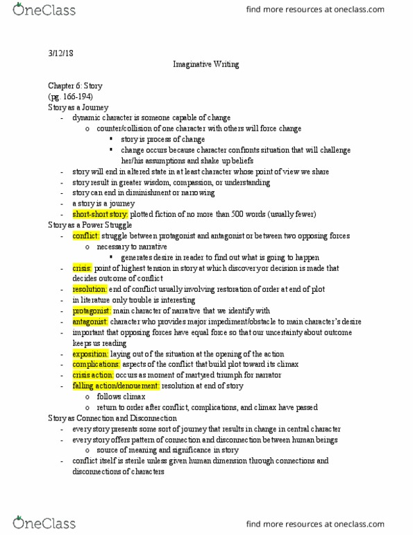 ENGL 2744 Chapter Notes - Chapter 6 pg. 166-194: Disconnection thumbnail