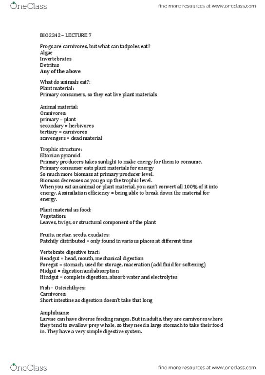 BIO2242 Lecture Notes - Lecture 7: Temporal Muscle, Masseter Muscle, Pylorus thumbnail