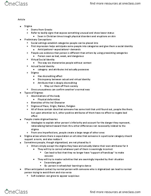 SOC 206 Lecture Notes - Lecture 9: Have Heart thumbnail