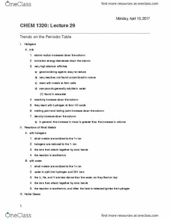 CHEM 1320 Lecture Notes - Lecture 29: Covalent Bond, Lewis Structure, Community Reinvestment Act thumbnail