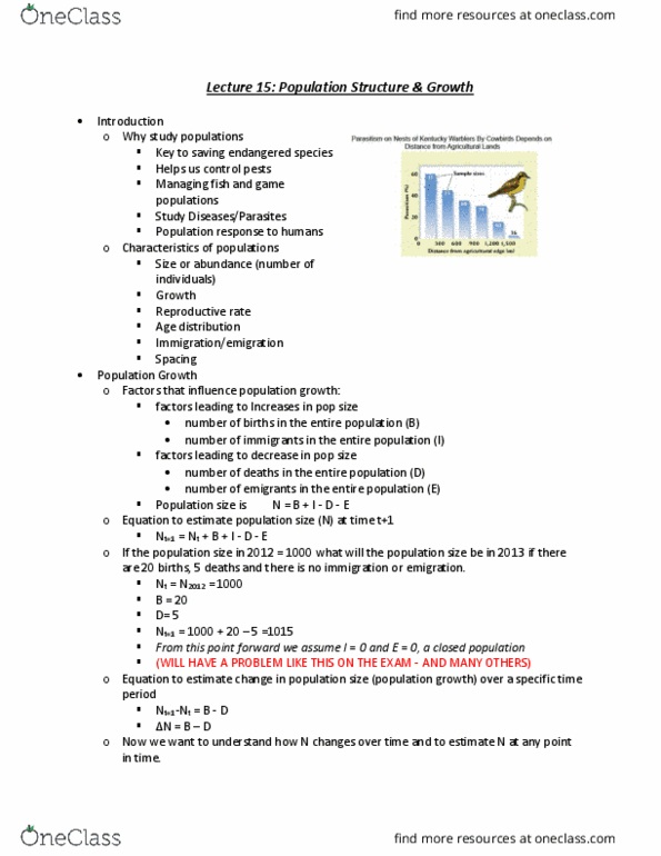 ZOL 355 Lecture Notes - Lecture 15: Doubling Time, Exponential Growth thumbnail