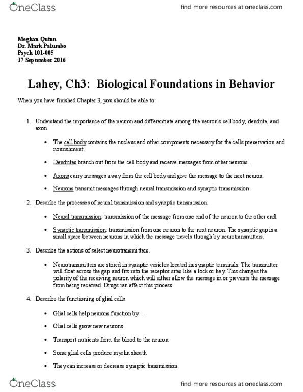 PSYC 101 Lecture 3: Study Guide-Ch3BiologicalFoundationsInBehavior thumbnail