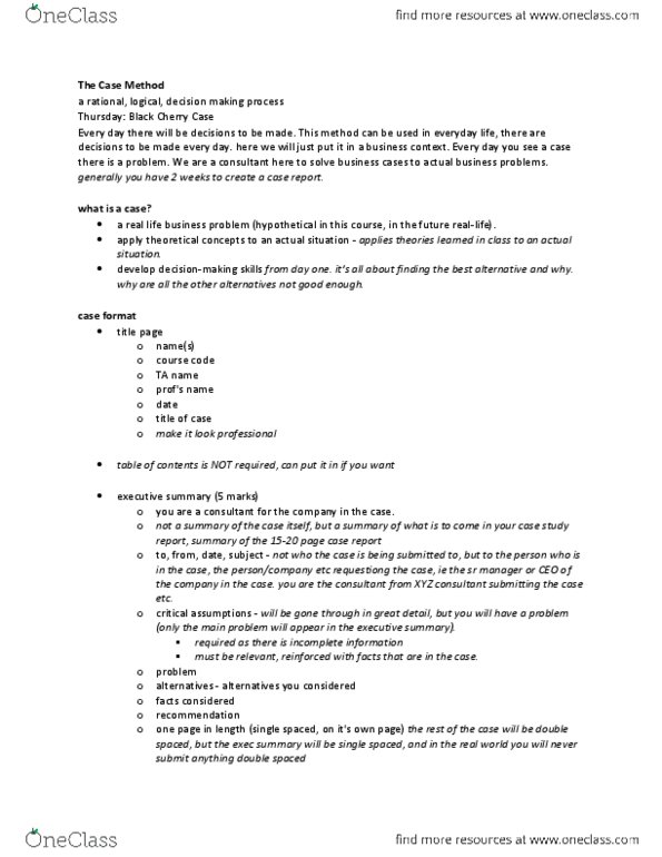 ADM 1300 Lecture Notes - No Alternative, Case Report, Ibm Officevision thumbnail