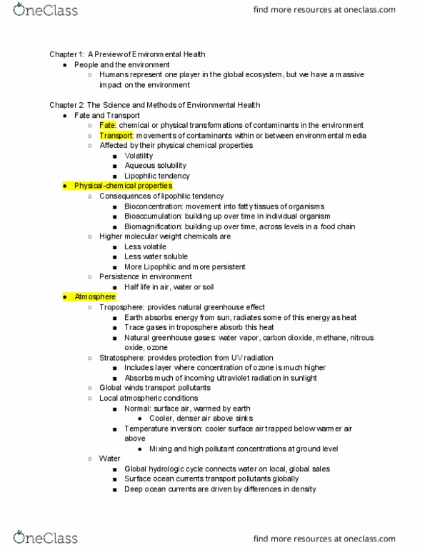 PUBH 3132 Lecture Notes - Lecture 1: Bioassay, Metastasis, Aquifer thumbnail