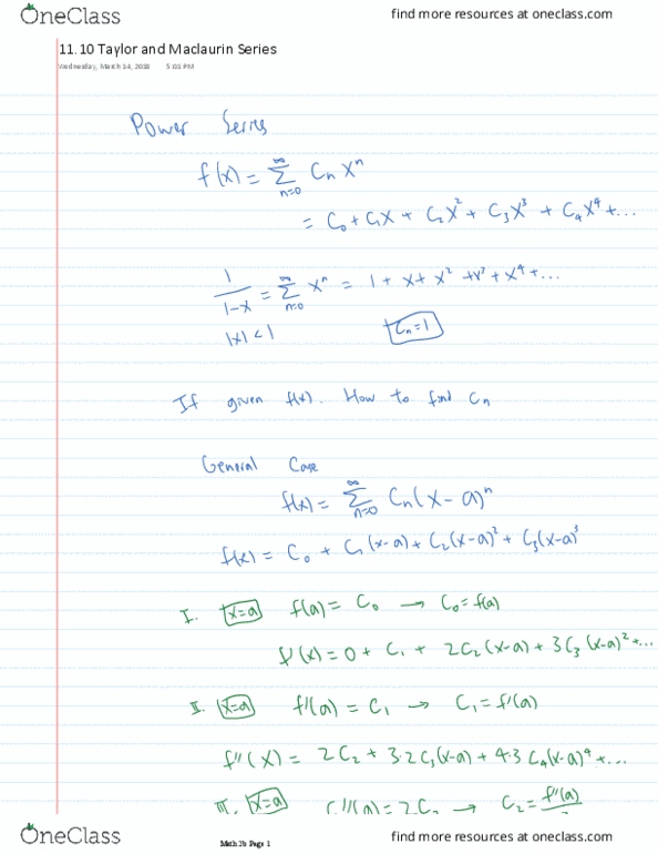 MATH 2B Lecture 25: 11.10 Taylor and Maclaurin Series thumbnail