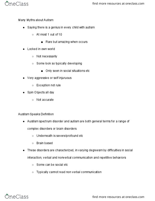 EDUC230 Lecture Notes - Lecture 16: Nonverbal Communication, Dsm-5 thumbnail