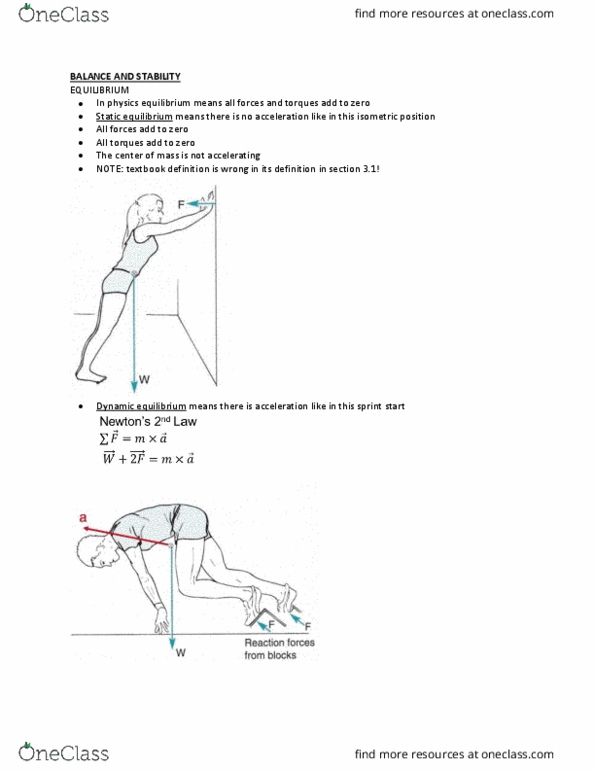 Kinesiology 2241A/B Lecture Notes - Lecture 10: Linear Stability, Fictitious Force, Vestibular System thumbnail