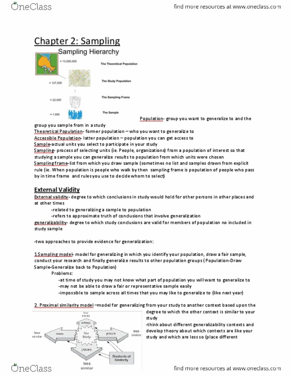 MCS 3030 Chapter Notes - Chapter 2: Nonprobability Sampling, Sampling Fraction, Quota Sampling thumbnail