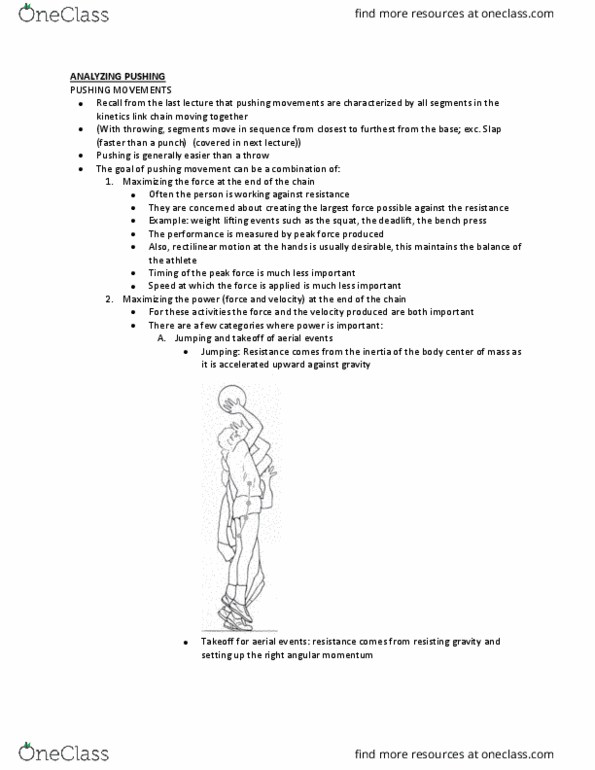 Kinesiology 2241A/B Lecture Notes - Lecture 23: Bench Press, Deadlift thumbnail