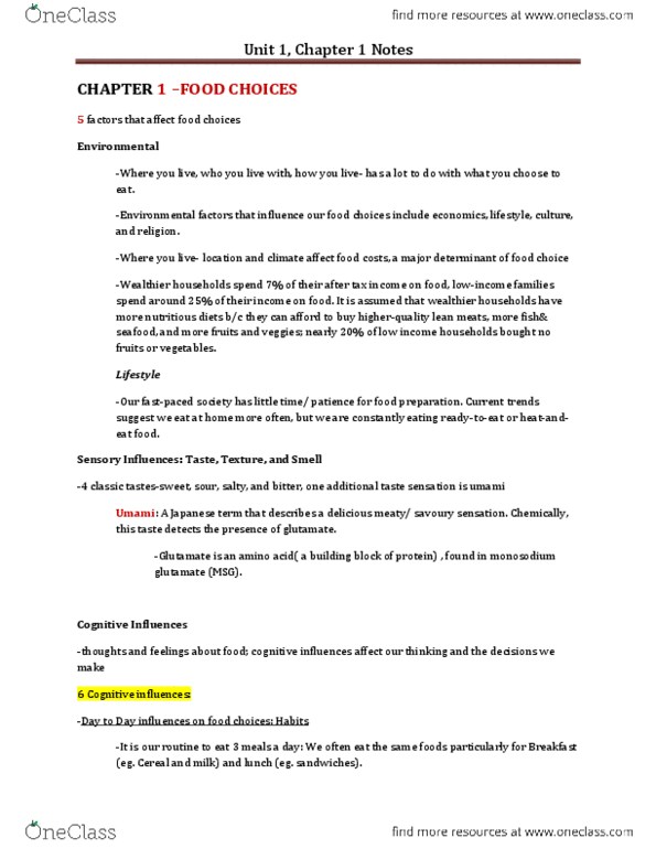 BPK 110 Chapter Notes -Glycerol, Calorie, Triglyceride thumbnail