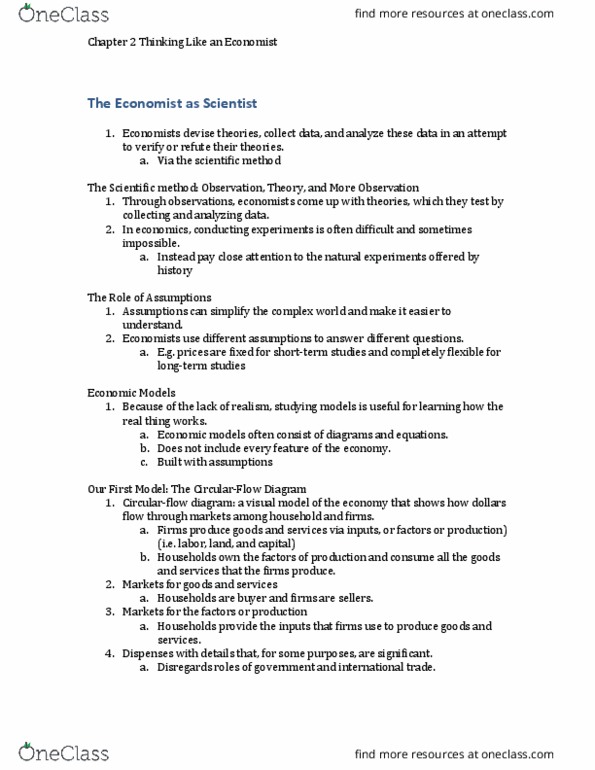 ECON 1 Lecture Notes - Lecture 2: Opportunity Cost, Scientific Method thumbnail