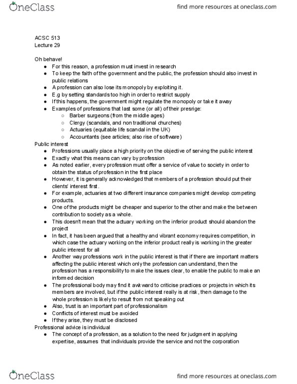 ACSC 533 Lecture Notes - Lecture 29: Life Insurance, Middle Ages thumbnail