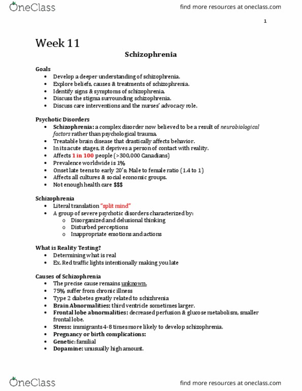 Nursing 3920A/B Lecture Notes - Lecture 11: Tooth Enamel, Sexual Dysfunction, Schizoaffective Disorder thumbnail