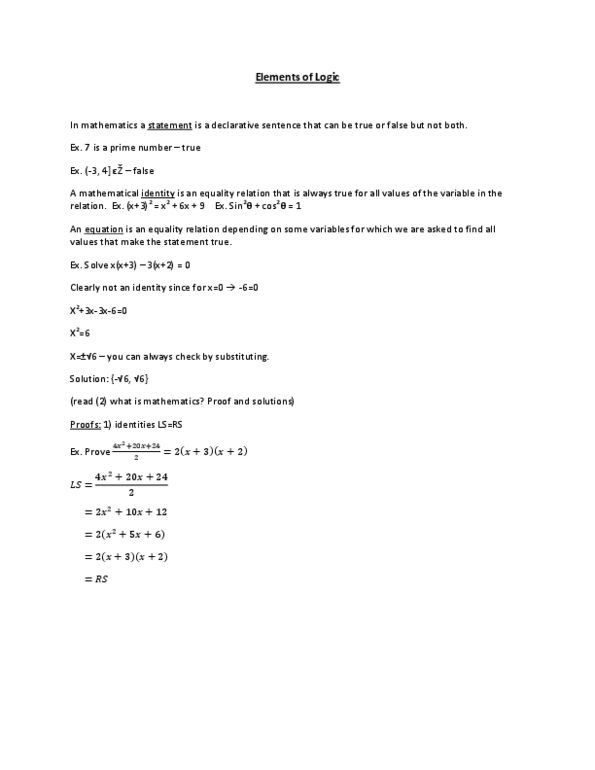 MA100 Lecture Notes - Contraposition, Prime Number, If And Only If thumbnail