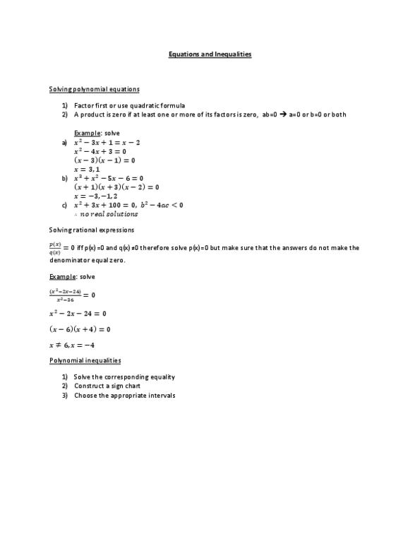 MA100 Lecture Notes - Rational Function, If And Only If thumbnail
