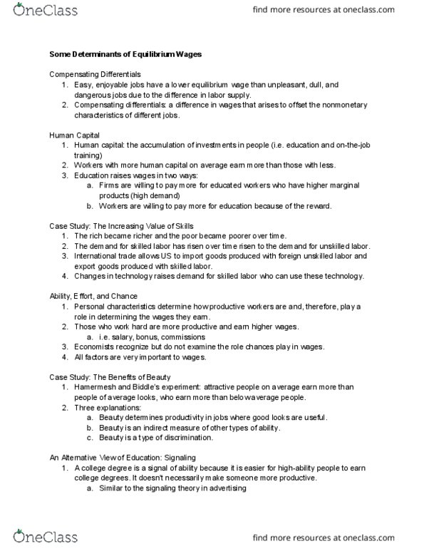 ECON 1 Lecture Notes - Lecture 14: Efficiency Wage, Profit Motive, Signalling Theory thumbnail