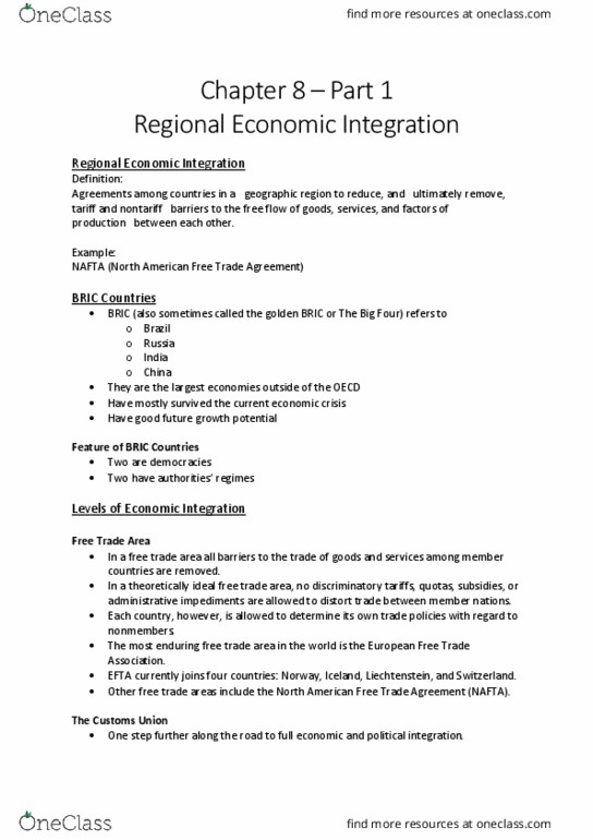 ADM 3318 Lecture Notes - Lecture 12: Andean Community, Mercosur, Trade Creation thumbnail