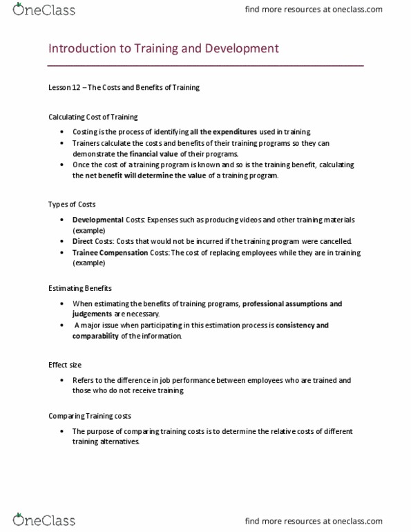 EDUC 240 Lecture Notes - Lecture 12: Effect Size, Job Performance thumbnail