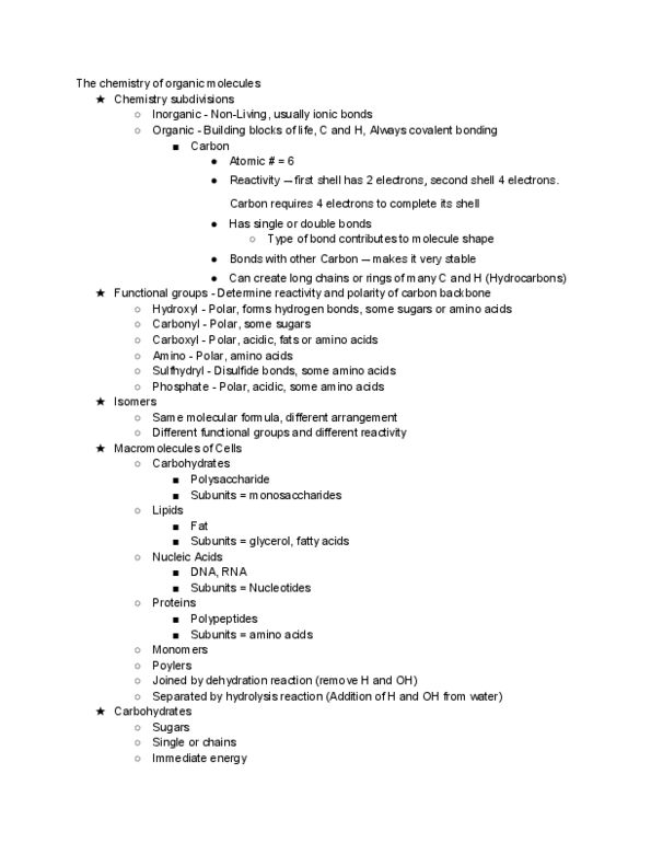 BIOL 1111 Lecture 3: BIO: Biological Molecules thumbnail