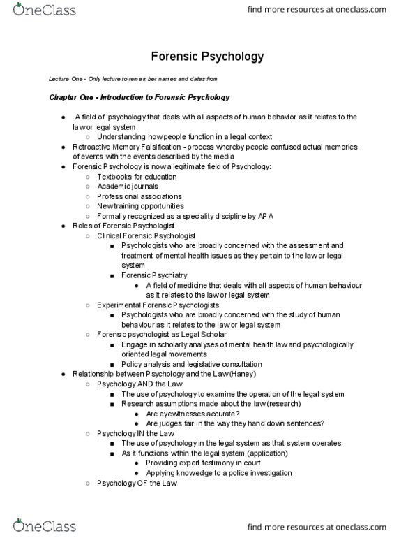 PSYC 2400 Lecture Notes - Lecture 12: George Metesky, Ground Truth, Autonomic Nervous System thumbnail