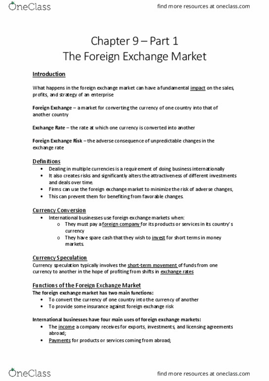 ADM 3318 Lecture Notes - Lecture 14: Currency Swap, Spot Contract, Foreign Exchange Spot thumbnail