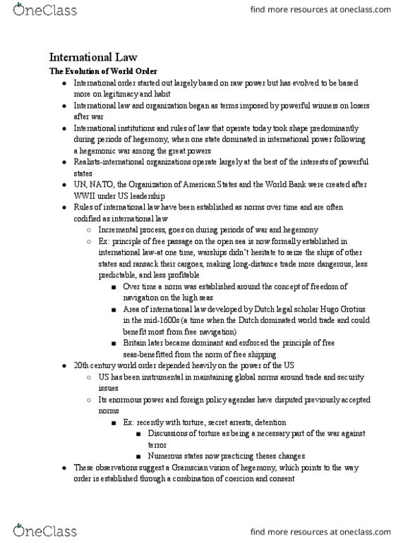 PO102 Chapter Notes - Chapter 5: Nuremberg Trials, Rome Statute Of The International Criminal Court, Diplomatic Recognition thumbnail