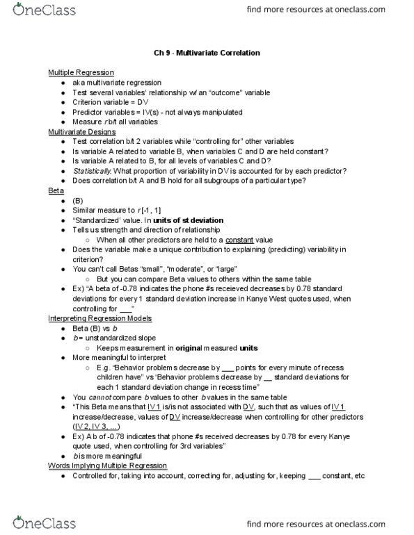 PSYCH 2300 Lecture Notes - Lecture 9: Multivariate Analysis, Spotify, Internal Validity thumbnail