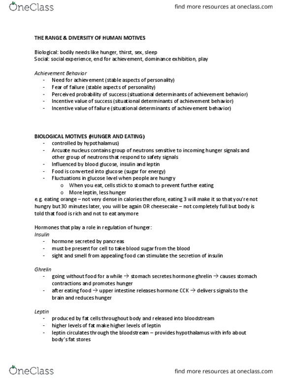 PSYC 1010 Lecture Notes - Lecture 2: Dieting, High Standard Manufacturing Company, Double Standard thumbnail