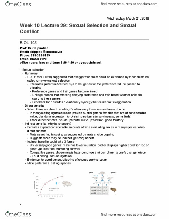 BIOL 103 Lecture Notes - Lecture 29: Histocompatibility, Guppy, Fish Fin thumbnail