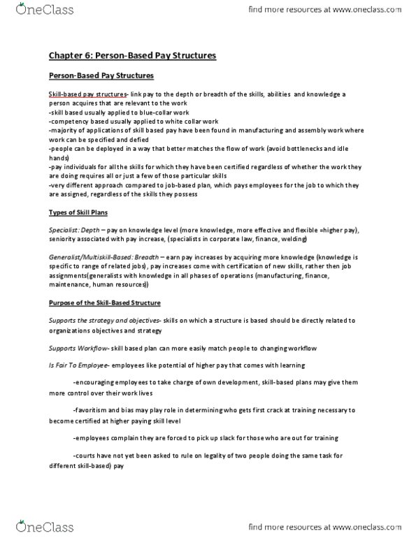 HROB 3010 Chapter Notes - Chapter 6: Job Analysis, Workflow, Job Evaluation thumbnail