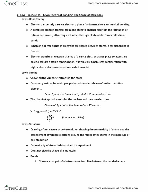 CHE 2A Lecture Notes - Lecture 15: Boron, Chemical Species, Oxidation State thumbnail