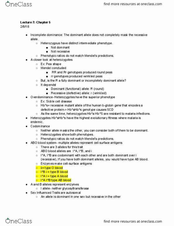 BIO 326 Lecture Notes - Lecture 7: Transcriptional Regulation, Zebrafish, Lethal Allele thumbnail