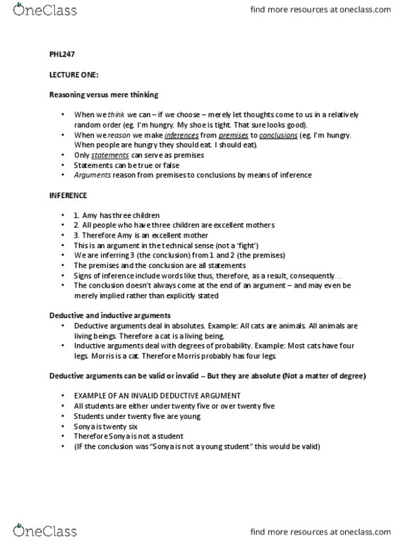 PHL245H5 Lecture 1: PHL247 notes thumbnail