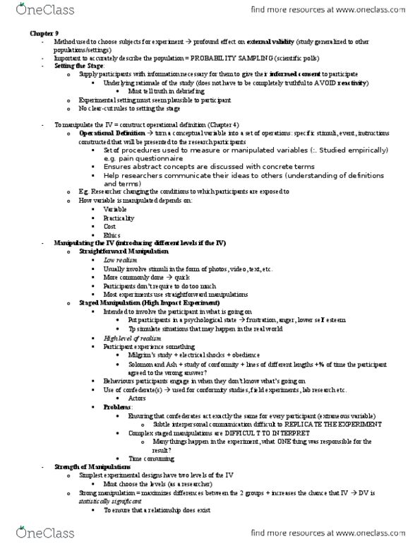 PSYB01H3 Chapter Notes - Chapter 9-12: Confounding, Television Producer, Sampling Distribution thumbnail