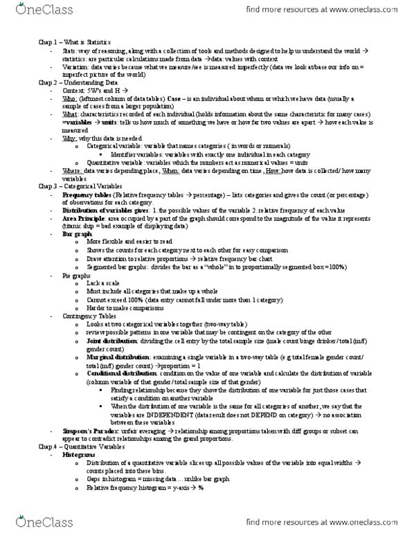 STAB22H3 Chapter Notes - Chapter 1-14: Methods Of Computing Square Roots, Venn Diagram, Sample Space thumbnail