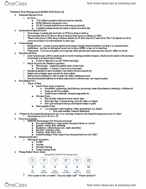 NURS 3444 Lecture Notes - Lecture 7: Tramadol, Ibuprofen, Gastroenteritis thumbnail