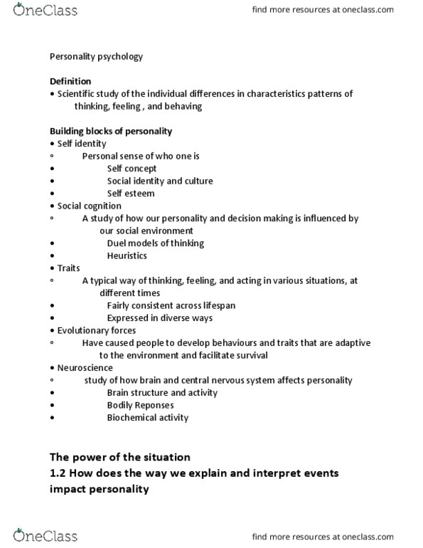 PSYC 231 Lecture Notes - Lecture 1: Internal Validity, Fundamental Attribution Error, Naturalistic Observation thumbnail