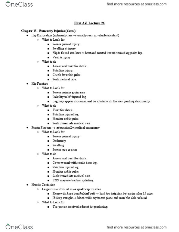 HLTH 216 Lecture Notes - Lecture 26: Bruise, Femur thumbnail