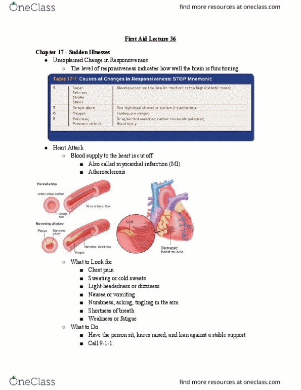 HLTH 216 Lecture Notes - Lecture 36: Aspirin, Coronary Circulation, Angina Pectoris thumbnail