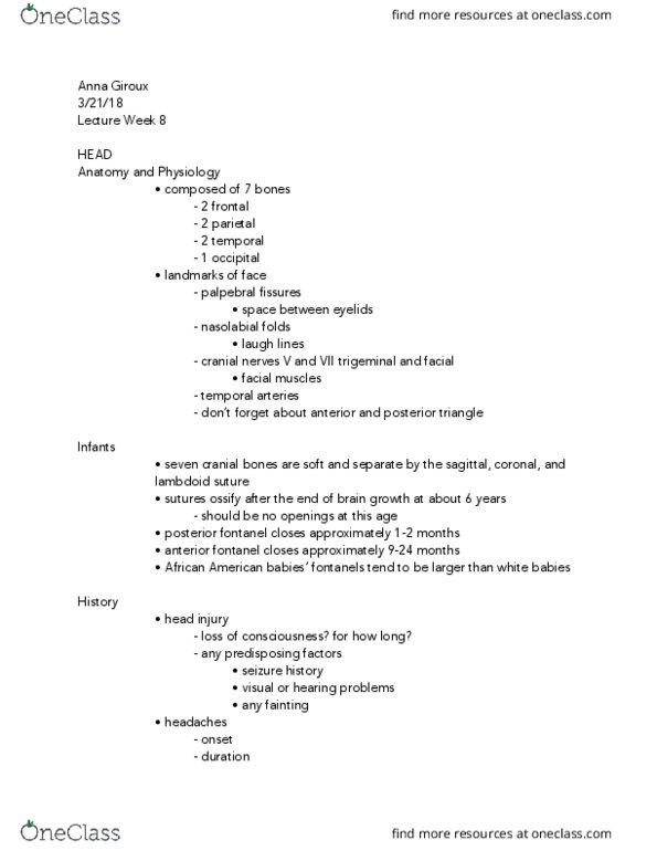 NUR 300 Lecture Notes - Lecture 7: Middle Ear, Periosteum, Radon thumbnail